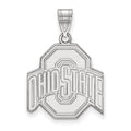 Sterling Silver Rhodium-plated LogoArt The Ohio State University Large Pendant