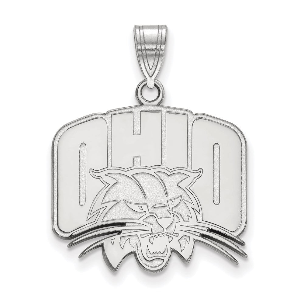 10k White Gold LogoArt Ohio University Large Pendant