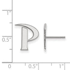 14k White Gold LogoArt Pepperdine University Letter P Small Post Earrings