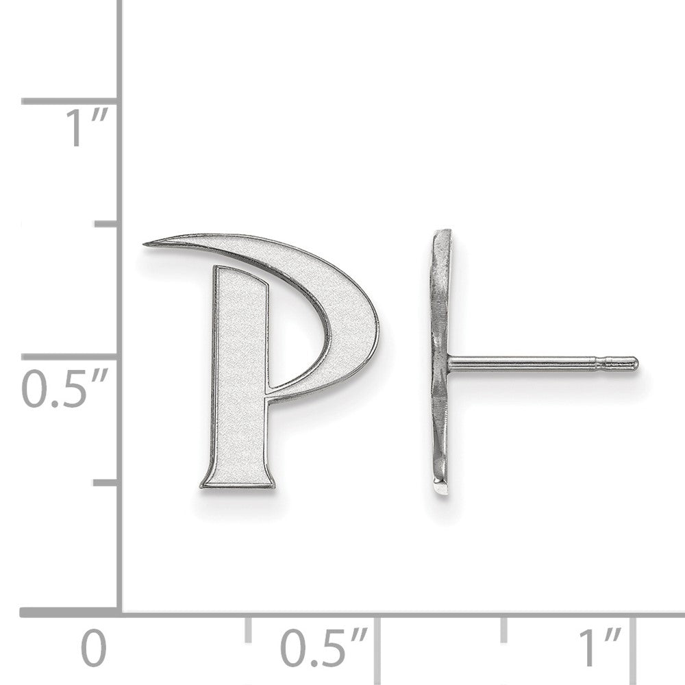 10k White Gold LogoArt Pepperdine University Letter P Small Post Earrings