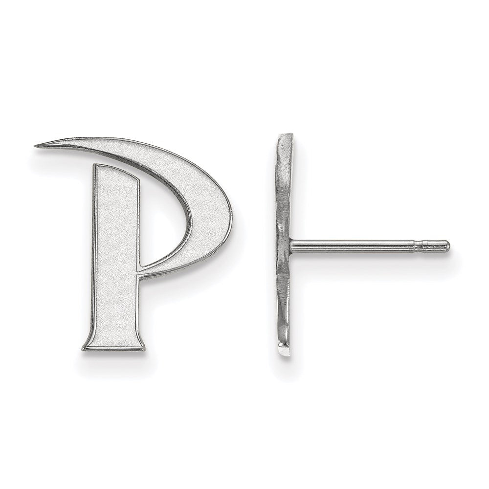 14k White Gold LogoArt Pepperdine University Letter P Small Post Earrings