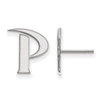 Sterling Silver Rhodium-plated LogoArt Pepperdine University Letter P Small Post Earrings