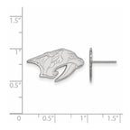 14k White Gold NHL LogoArt Nashville Predators Small Post Earrings