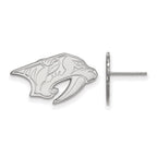 Sterling Silver Rhodium-plated NHL LogoArt Nashville Predators Small Post Earrings