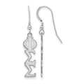 Sterling Silver Rhodium-plated LogoArt Phi Sigma Sigma Sorority Greek Letters Medium Dangle Earrings