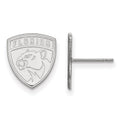 Sterling Silver Rhodium-plated NHL LogoArt Florida Panthers Small Post Earrings