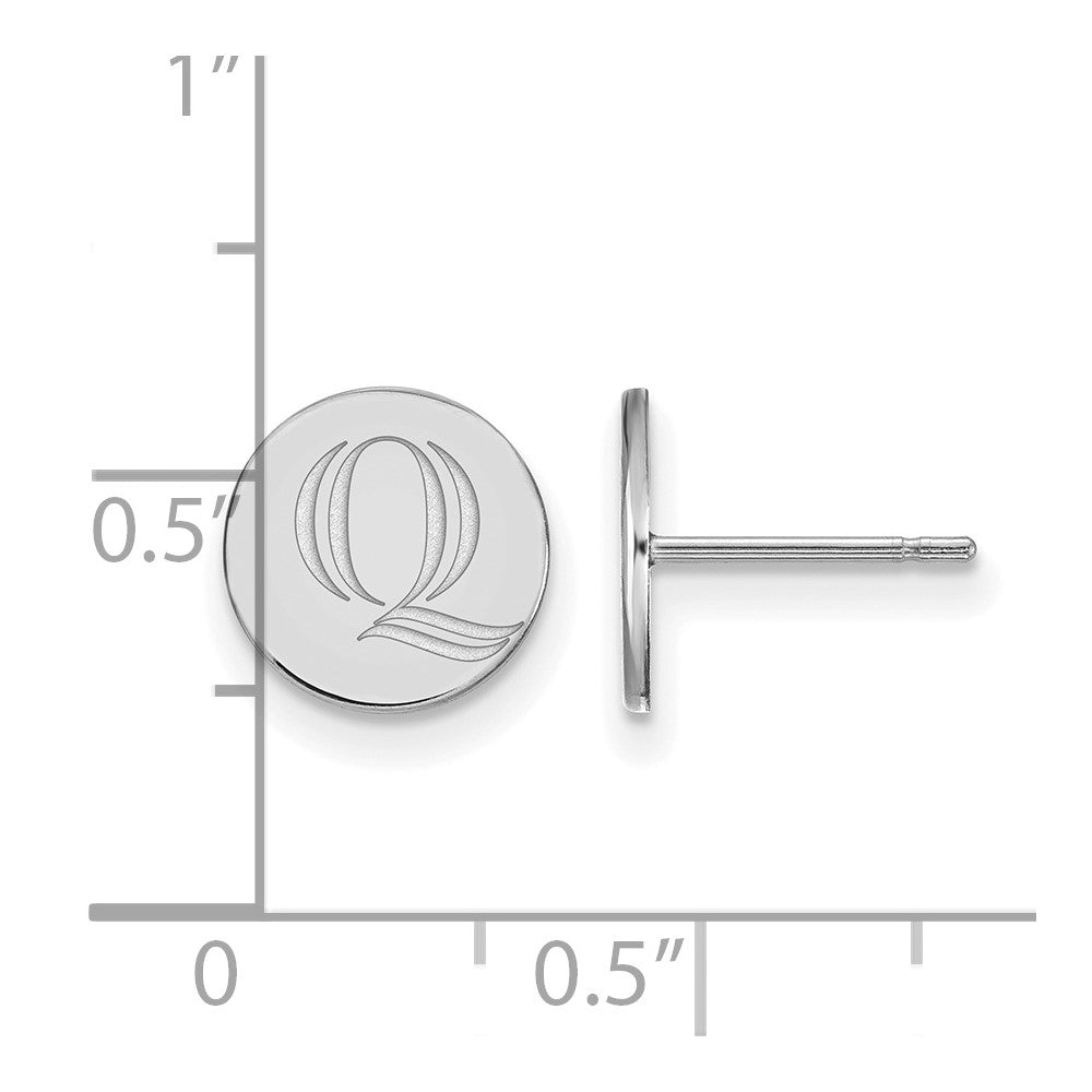 Sterling Silver Rhodium-plated LogoArt Quinnipiac University Letter Q Extra Small Post Earrings