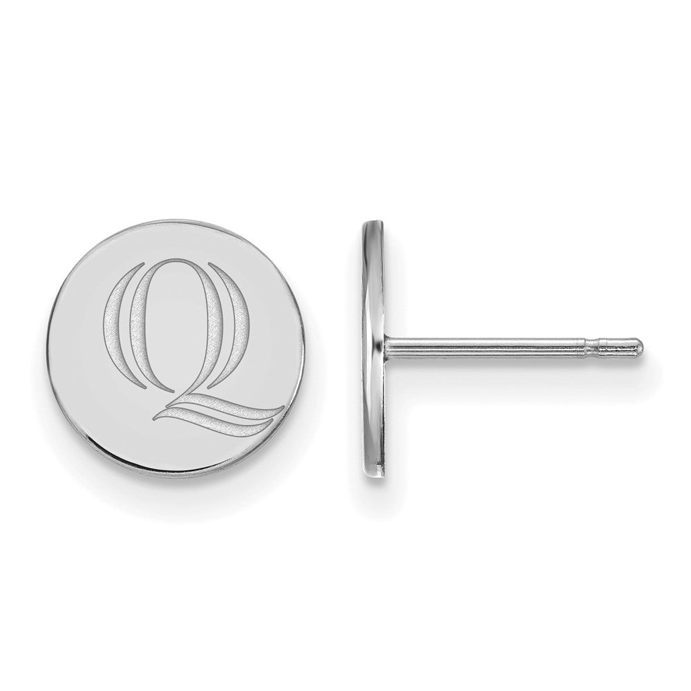 Sterling Silver Rhodium-plated LogoArt Quinnipiac University Letter Q Extra Small Post Earrings