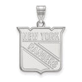 10k White Gold NHL LogoArt New York Rangers Large Pendant