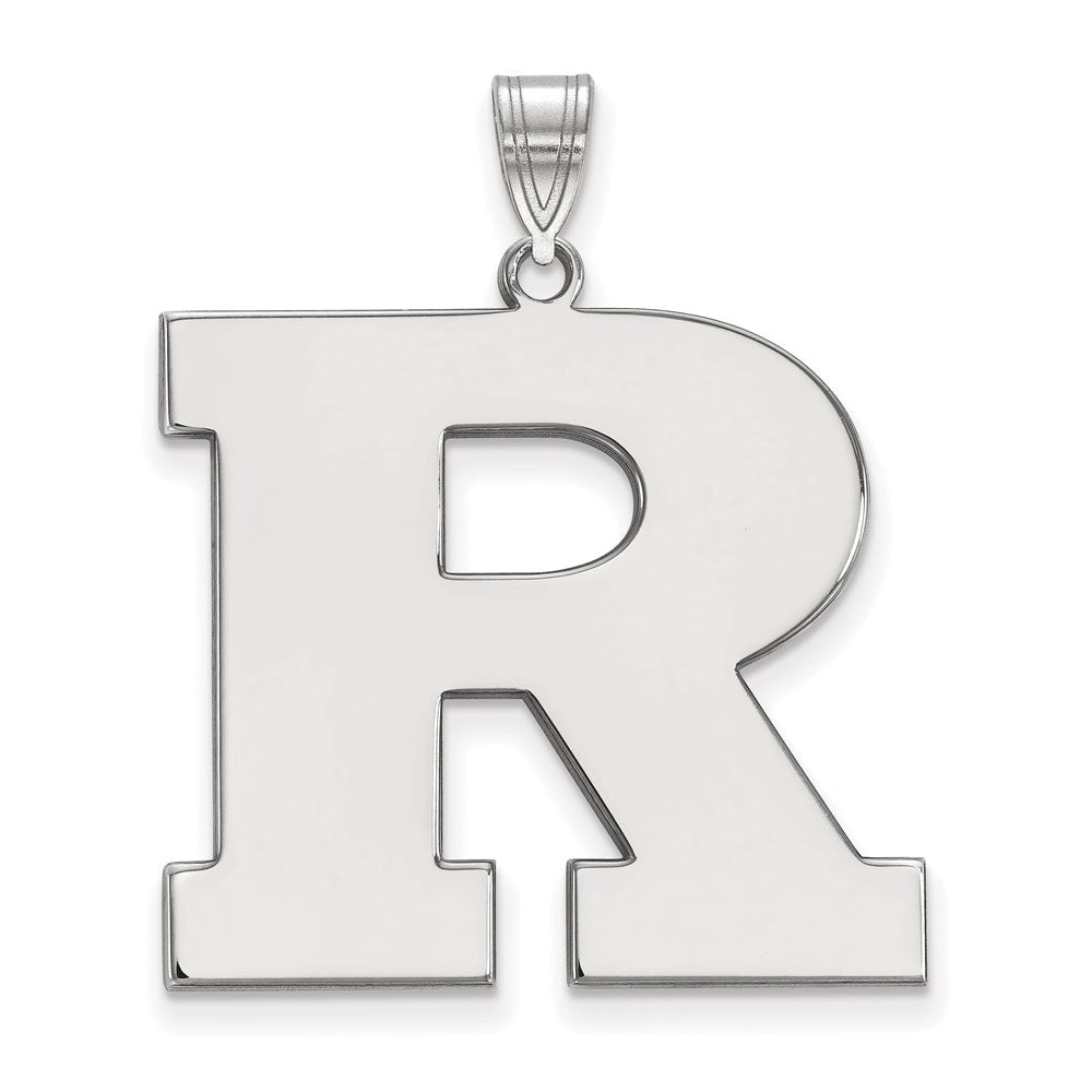 14k White Gold LogoArt Rutgers University Letter R Extra Large Pendant