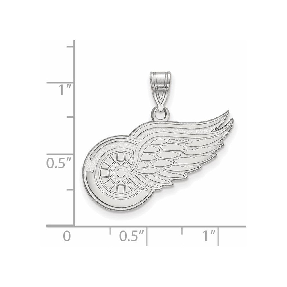 10k White Gold NHL LogoArt Detroit Red Wings Large Pendant