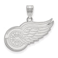 Sterling Silver Rhodium-plated NHL LogoArt Detroit Red Wings Large Pendant