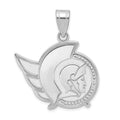 Sterling Silver Rhodium-plated NHL LogoArt Ottawa Senators Large Pendant