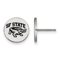 Sterling Silver Rhodium-plated LogoArt San Francisco State University Small Enameled Disc Post Earrings