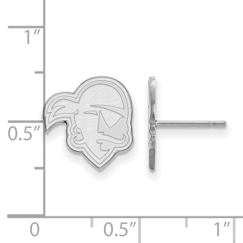14k White Gold LogoArt Seton Hall University Pirate Small Post Earrings