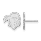 Sterling Silver Rhodium-plated LogoArt Seton Hall University Pirate Small Post Earrings