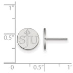 Sterling Silver Rhodium-plated LogoArt Saint Joseph's University S-J-U Extra Small Post Earrings