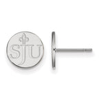 Sterling Silver Rhodium-plated LogoArt Saint Joseph's University S-J-U Extra Small Post Earrings
