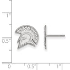 14k White Gold LogoArt San Jose State University Spartan Small Post Earrings