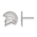 14k White Gold LogoArt San Jose State University Spartan Small Post Earrings
