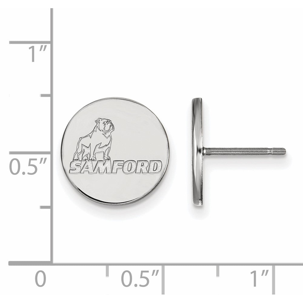 14k White Gold LogoArt Samford University Small Post Earrings