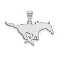 10k White Gold LogoArt Southern Methodist University Mustang Large Pendant
