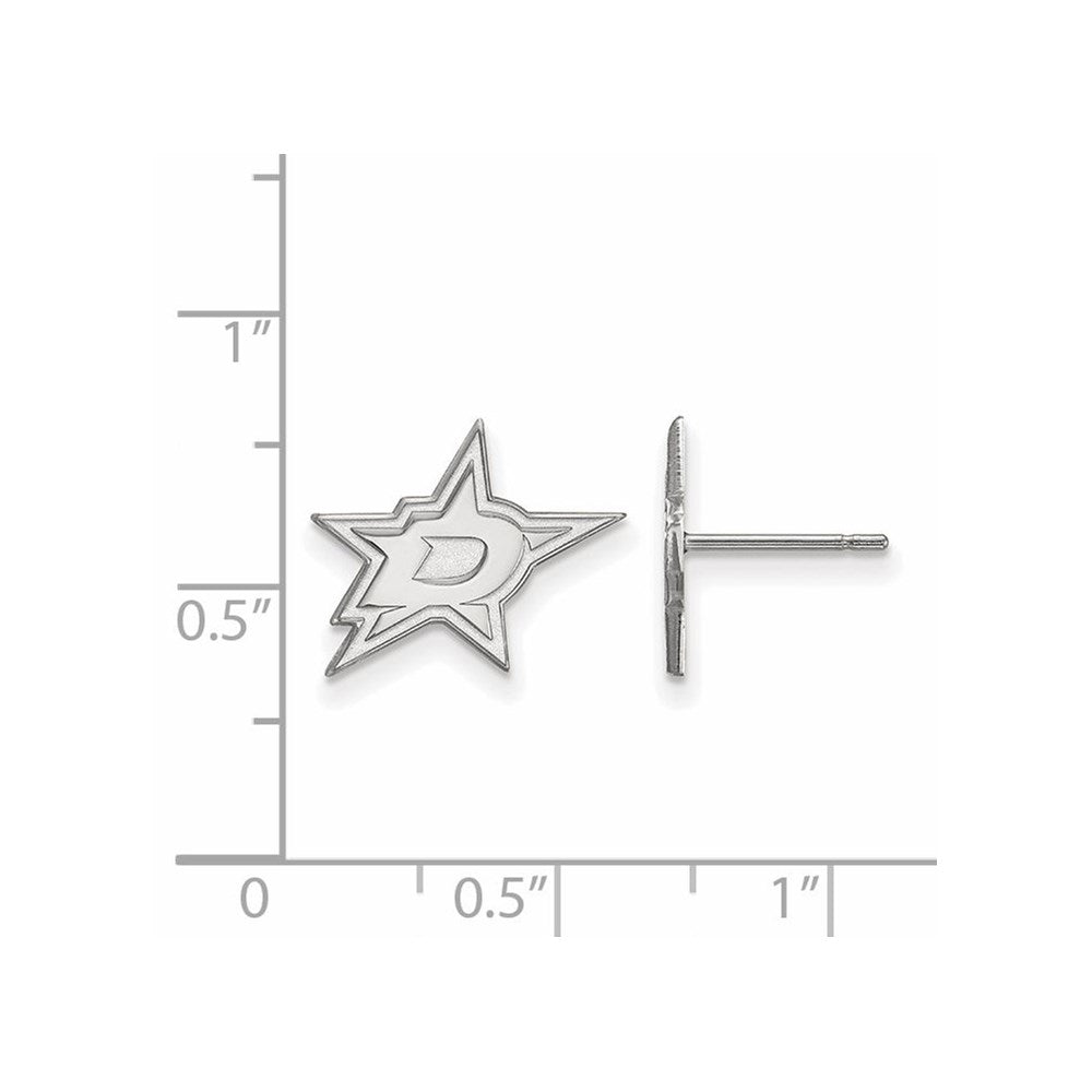 10k White Gold NHL LogoArt Dallas Stars Small Post Earrings