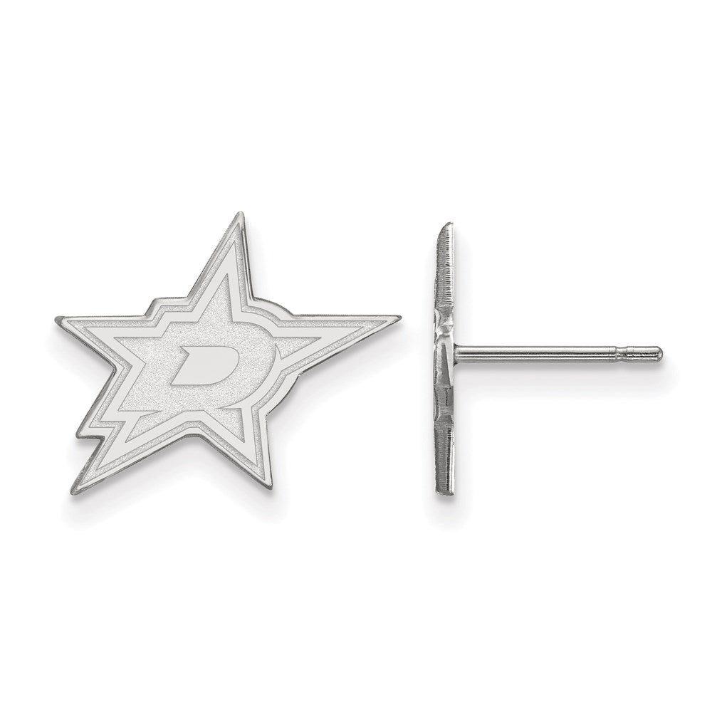 14k White Gold NHL LogoArt Dallas Stars Small Post Earrings