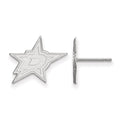 Sterling Silver Rhodium-plated NHL LogoArt Dallas Stars Small Post Earrings