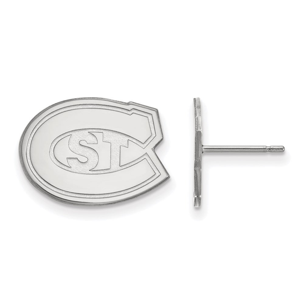 14k White Gold LogoArt St. Cloud State University Small Post Earrings