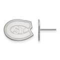 10k White Gold LogoArt St. Cloud State University Small Post Earrings