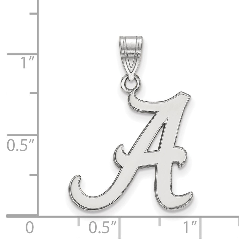 14k White Gold LogoArt University of Alabama Letter A Large Pendant
