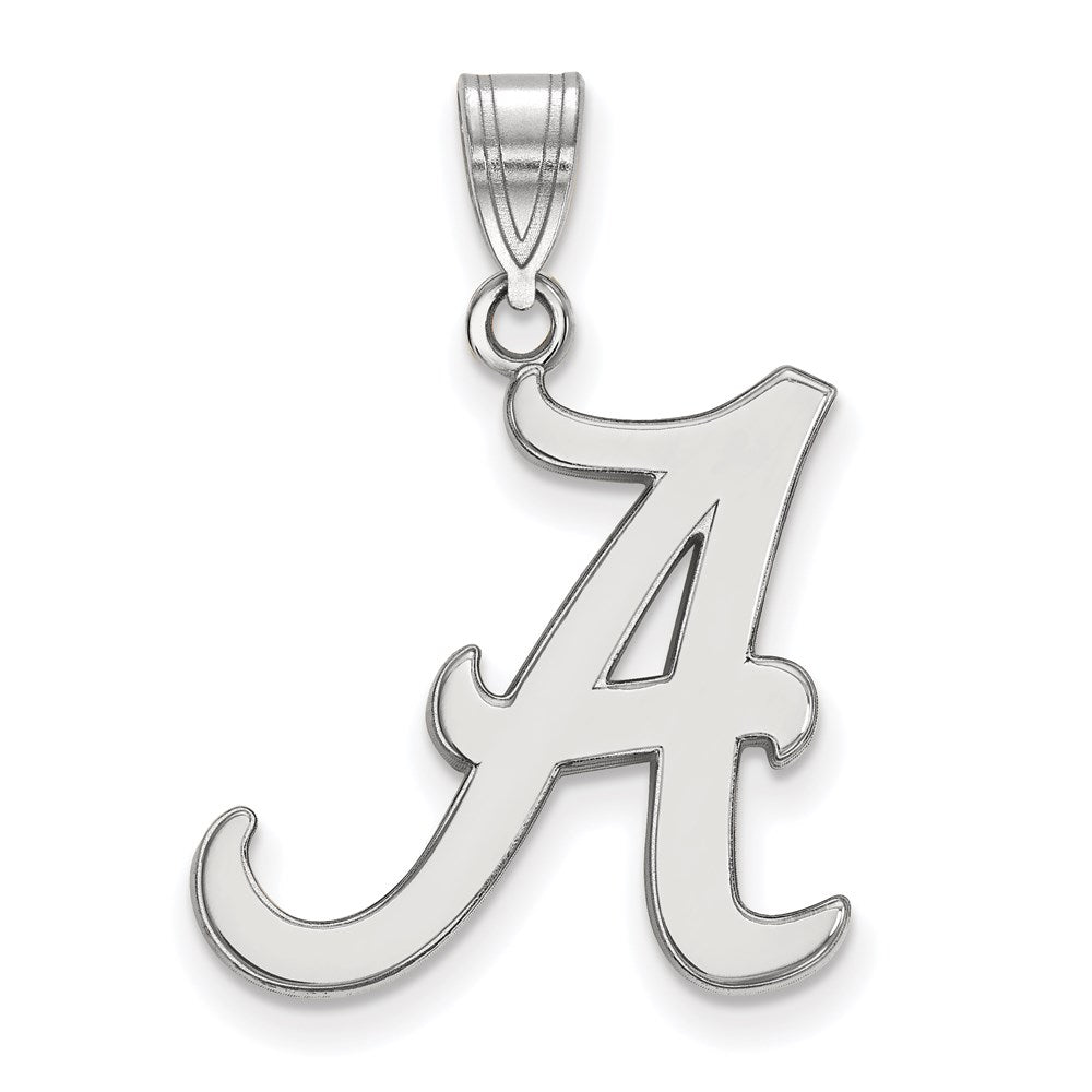 10k White Gold LogoArt University of Alabama Letter A Large Pendant