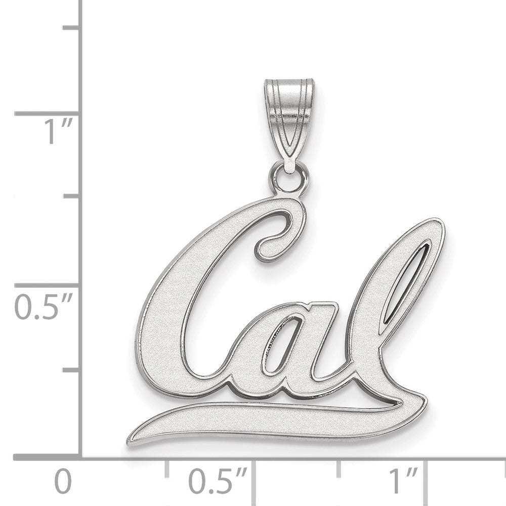 14k White Gold LogoArt University of California Berkeley Large Pendant