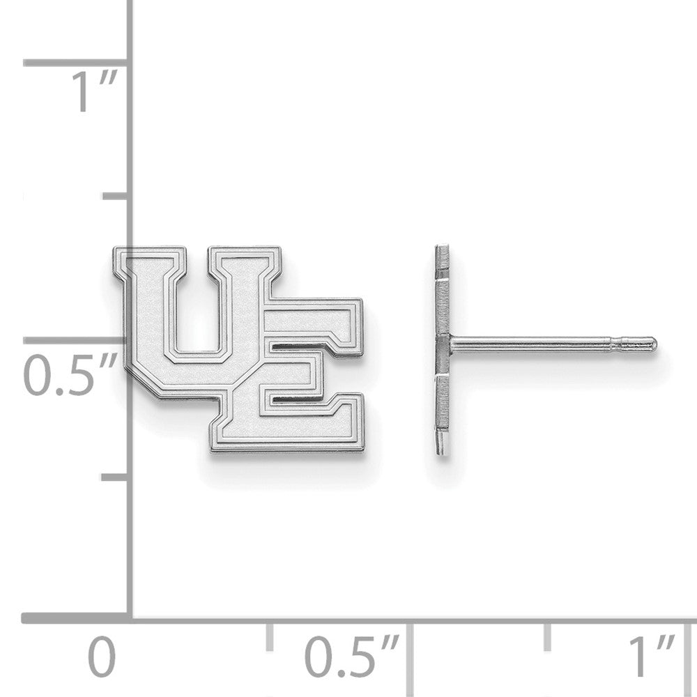 Sterling Silver Rhodium-plated LogoArt University of Evansville Purple Aces Small Post Earrings