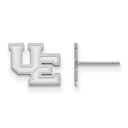 14k White Gold LogoArt University of Evansville Purple Aces Small Post Earrings
