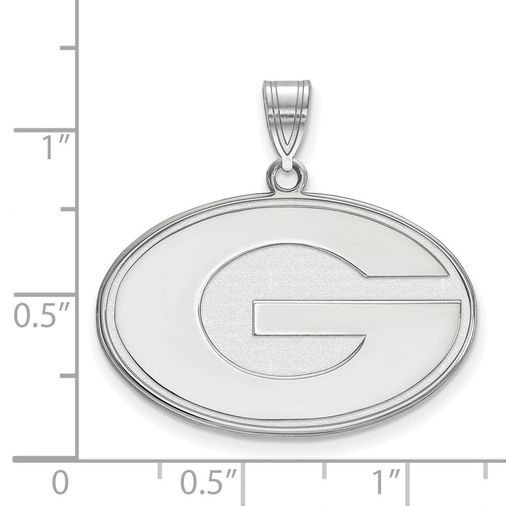 10k White Gold LogoArt University of Georgia Letter G Large Pendant