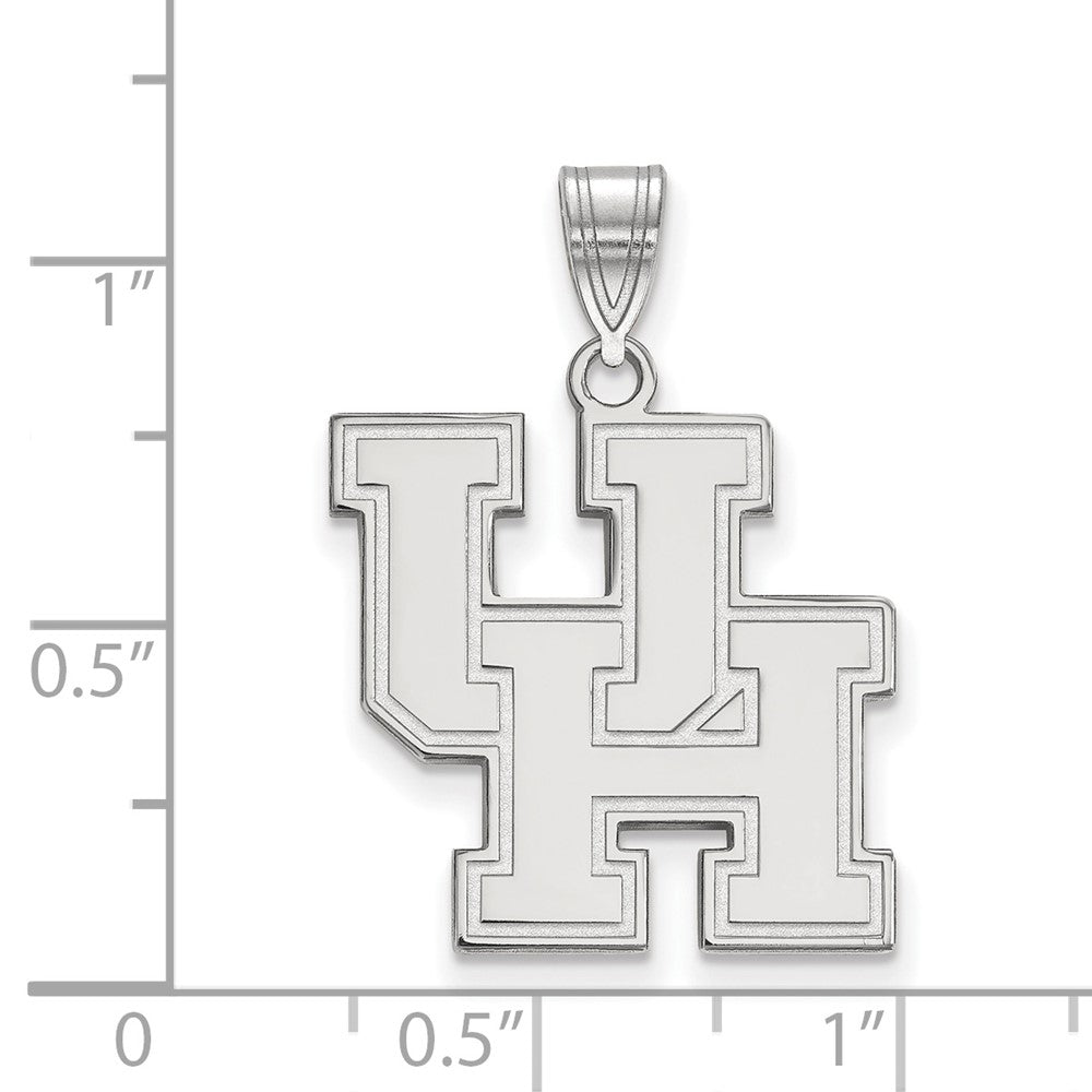 10k White Gold LogoArt University of Houston U-H Large Pendant