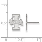 Sterling Silver Rhodium-plated LogoArt University of Idaho Vandals Small Post Earrings