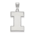 14k White Gold LogoArt University of Illinois Letter I Large Pendant