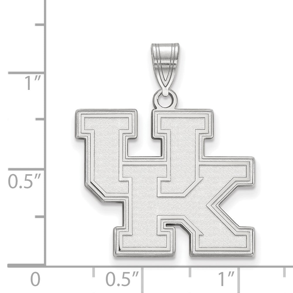 14k White Gold LogoArt University of Kentucky U-K Large Pendant