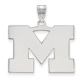 Sterling Silver Rhodium-plated LogoArt University of Michigan Letter M Large Pendant