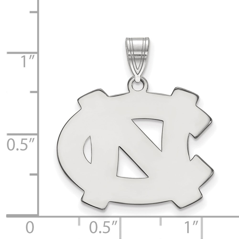 10k White Gold LogoArt University of North Carolina N-C Large Pendant
