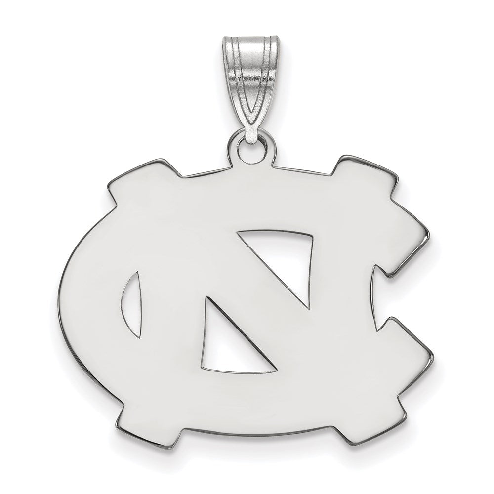 Sterling Silver Rhodium-plated LogoArt University of North Carolina N-C Large Pendant