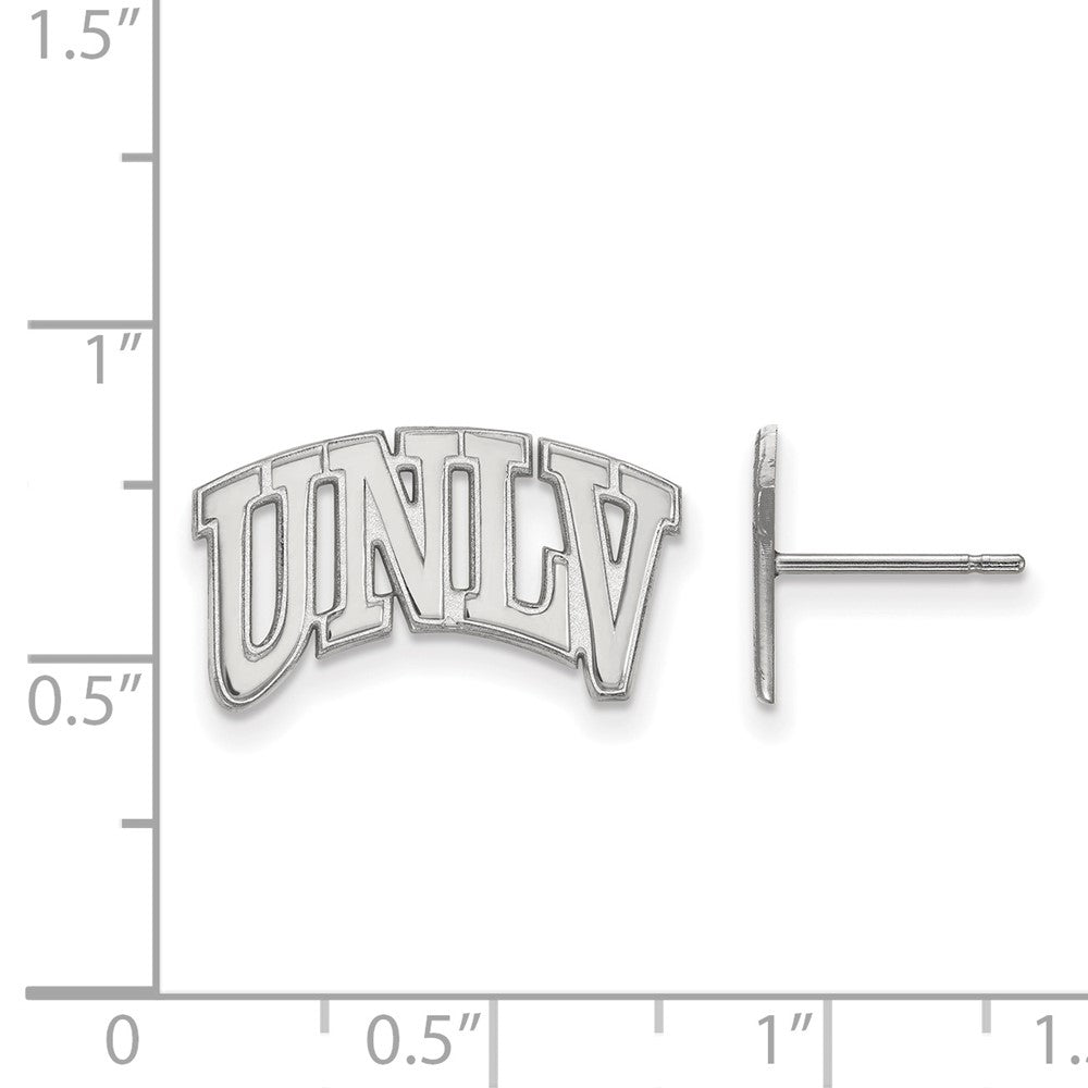10k White Gold LogoArt University of Nevada-Las Vegas U-N-L-V Small Post Earrings