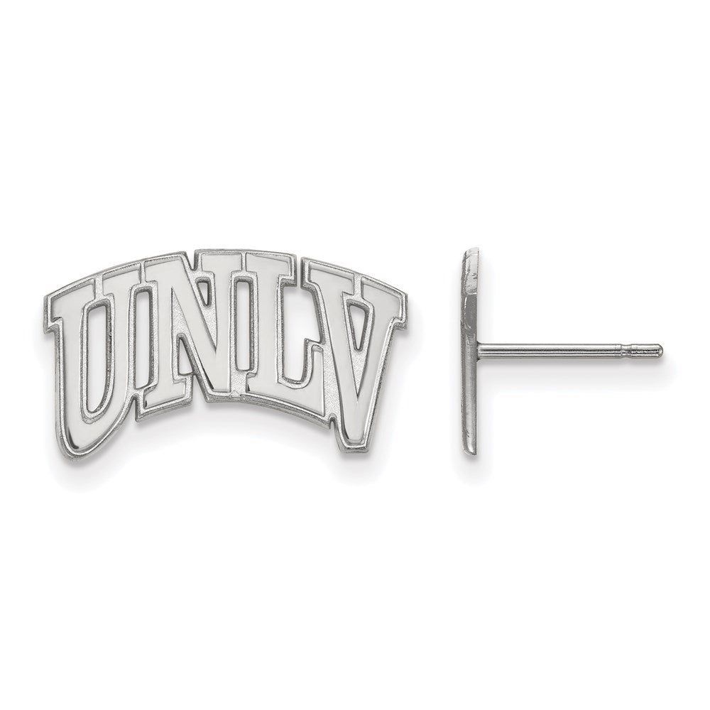 14k White Gold LogoArt University of Nevada-Las Vegas U-N-L-V Small Post Earrings