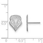 Sterling Silver Rhodium-plated LogoArt University of New Mexico Lobos Small Post Earrings