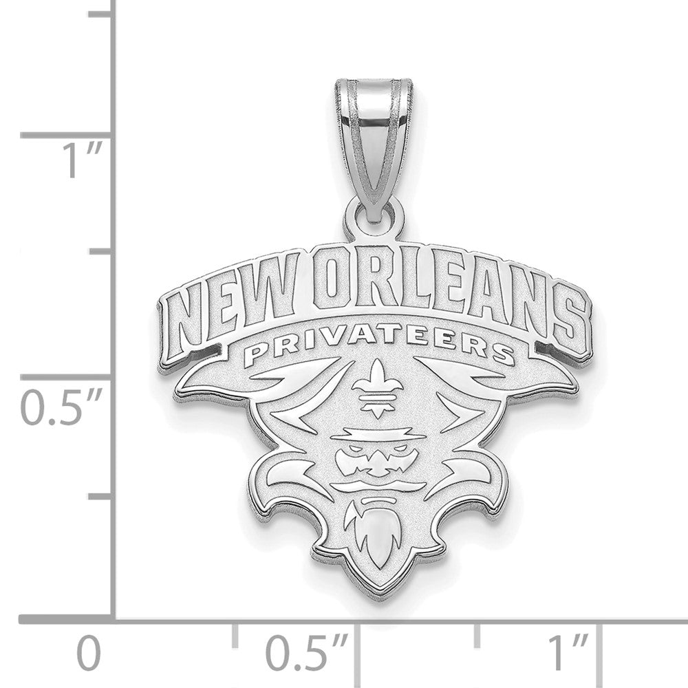 14k White Gold LogoArt University of New Orleans U-N-O Extra Large Pendant