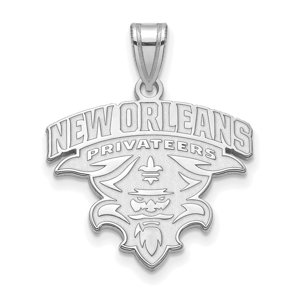 10k White Gold LogoArt University of New Orleans U-N-O Extra Large Pendant