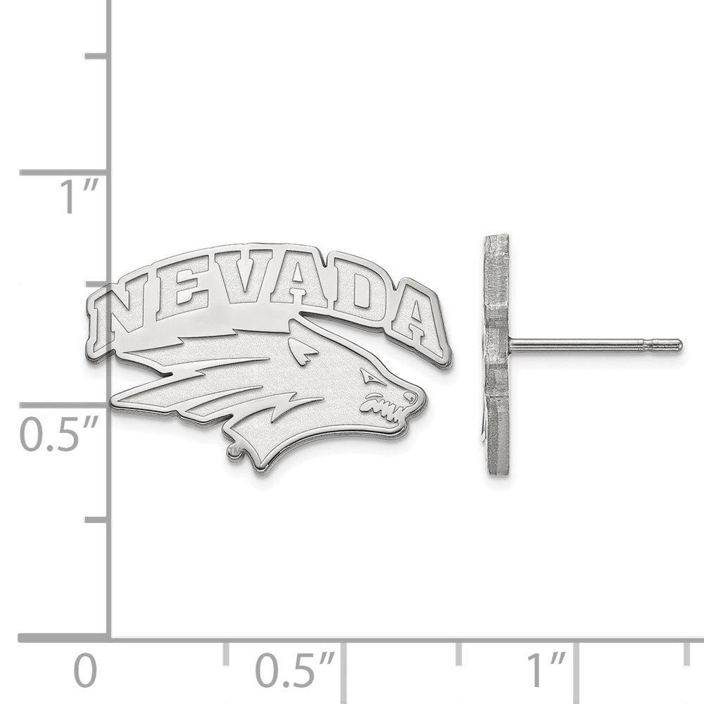 Sterling Silver Rhodium-plated LogoArt University of Nevada-Reno Small Post Earrings